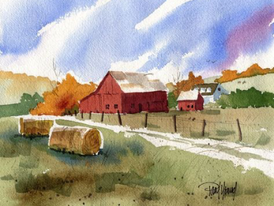 Watercolor Barn